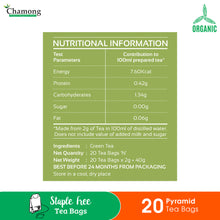 Organic Green Tea - 20 Pyramid Tea Bag